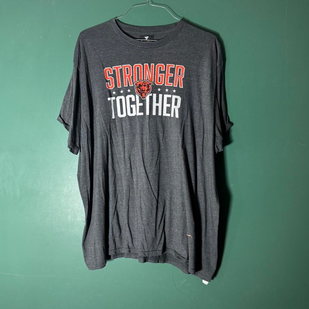 Fanatics Chicago Bears Stronger Together Tee Grey Orange Mens 4XL